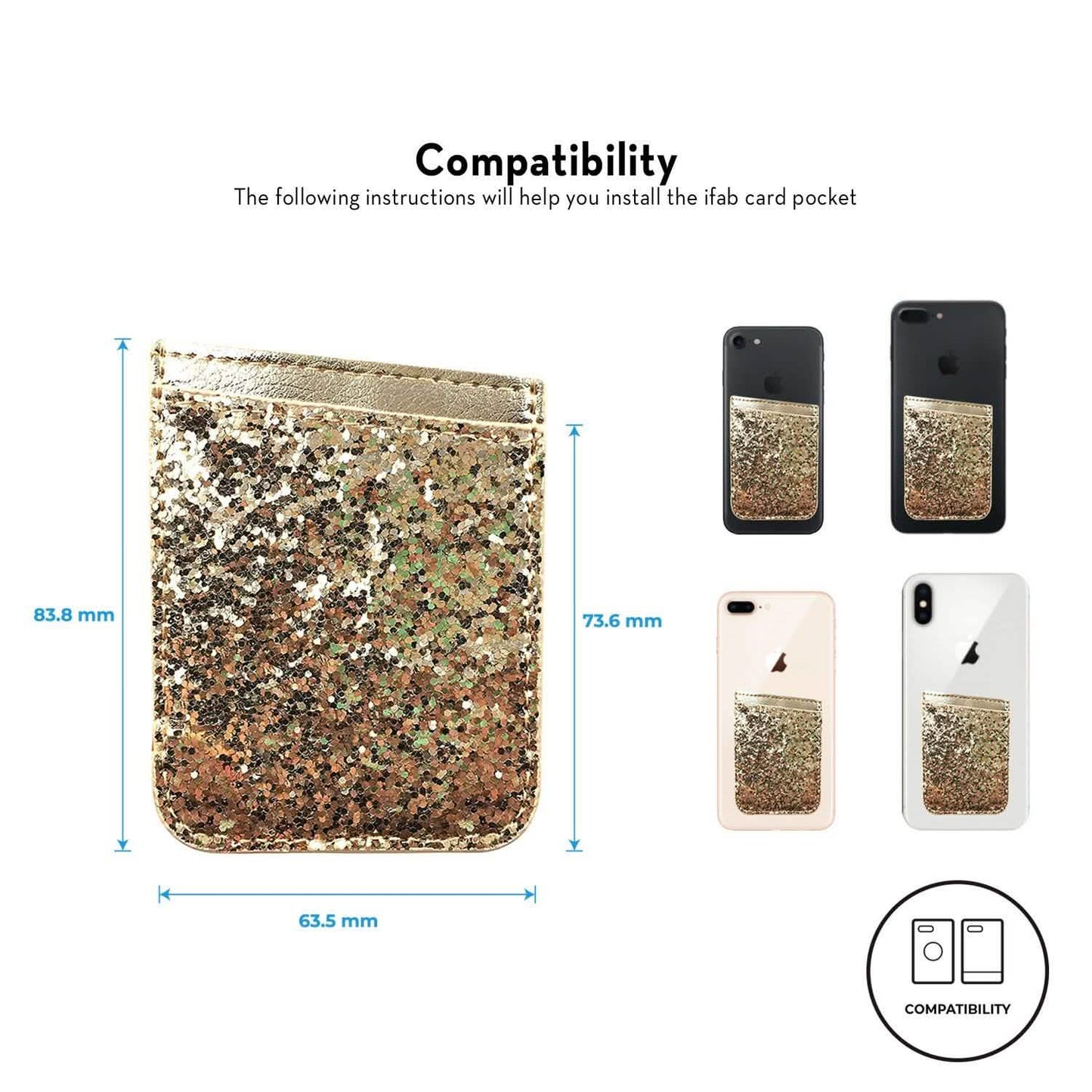 iFab Stick-On ID, Credit Card Wallet Phone Case for iPhone, Android Smartphones DailySale