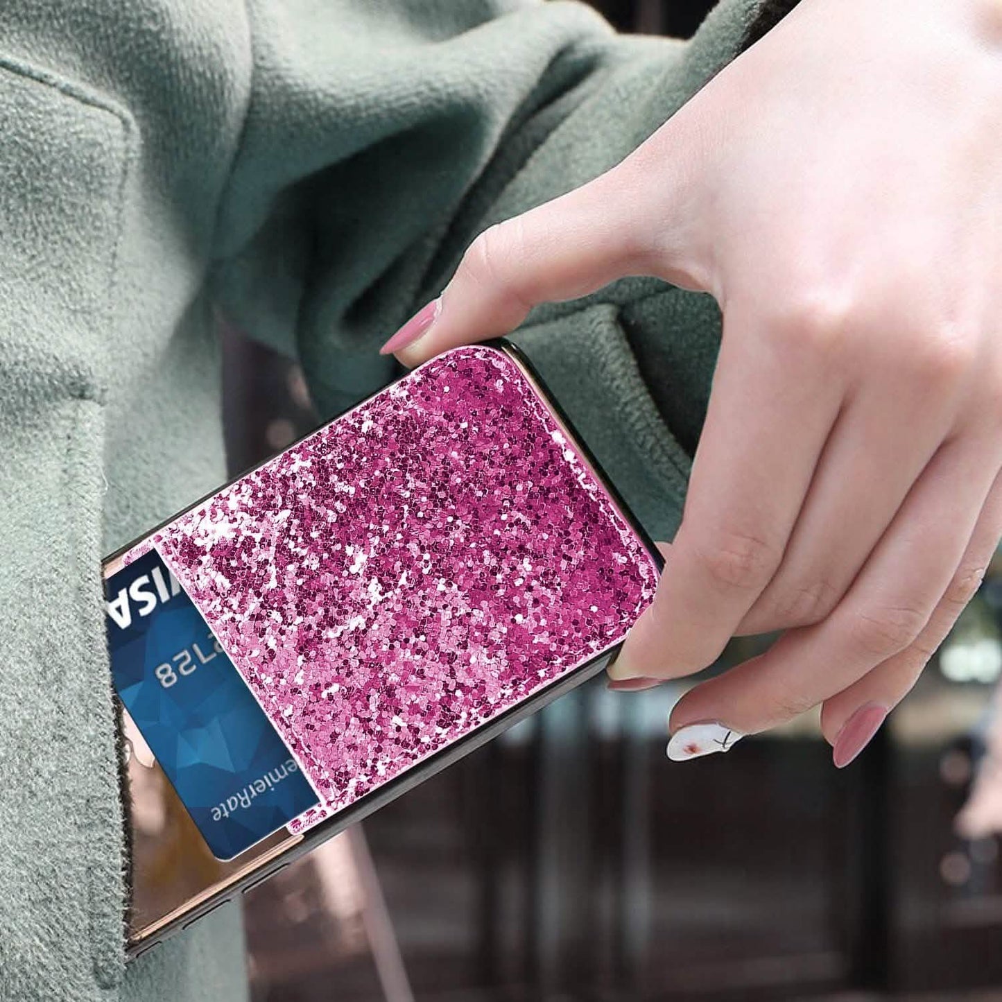 iFab Stick-On ID, Credit Card Wallet Phone Case for iPhone, Android Smartphones DailySale