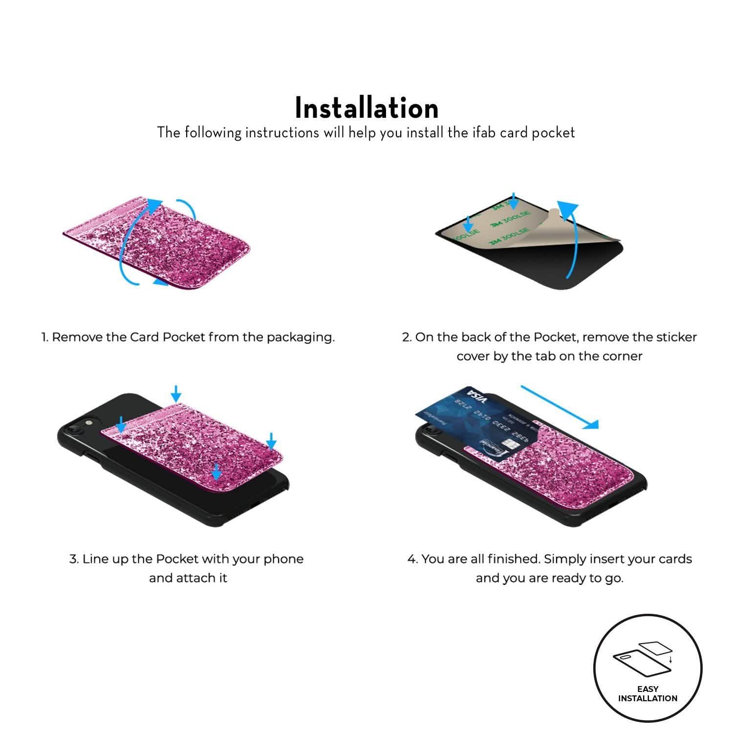 iFab Stick-On ID, Credit Card Wallet Phone Case for iPhone, Android Smartphones DailySale
