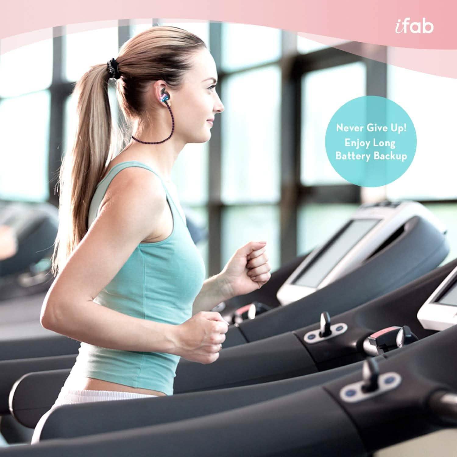 iFab Wireless Neckband Earbuds with Microphone and Control Buttons DailySale