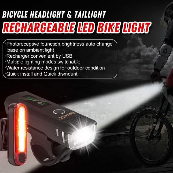 IMAGE Bike Bicycle Light Set with LED Headlights and Rear Lights DailySale