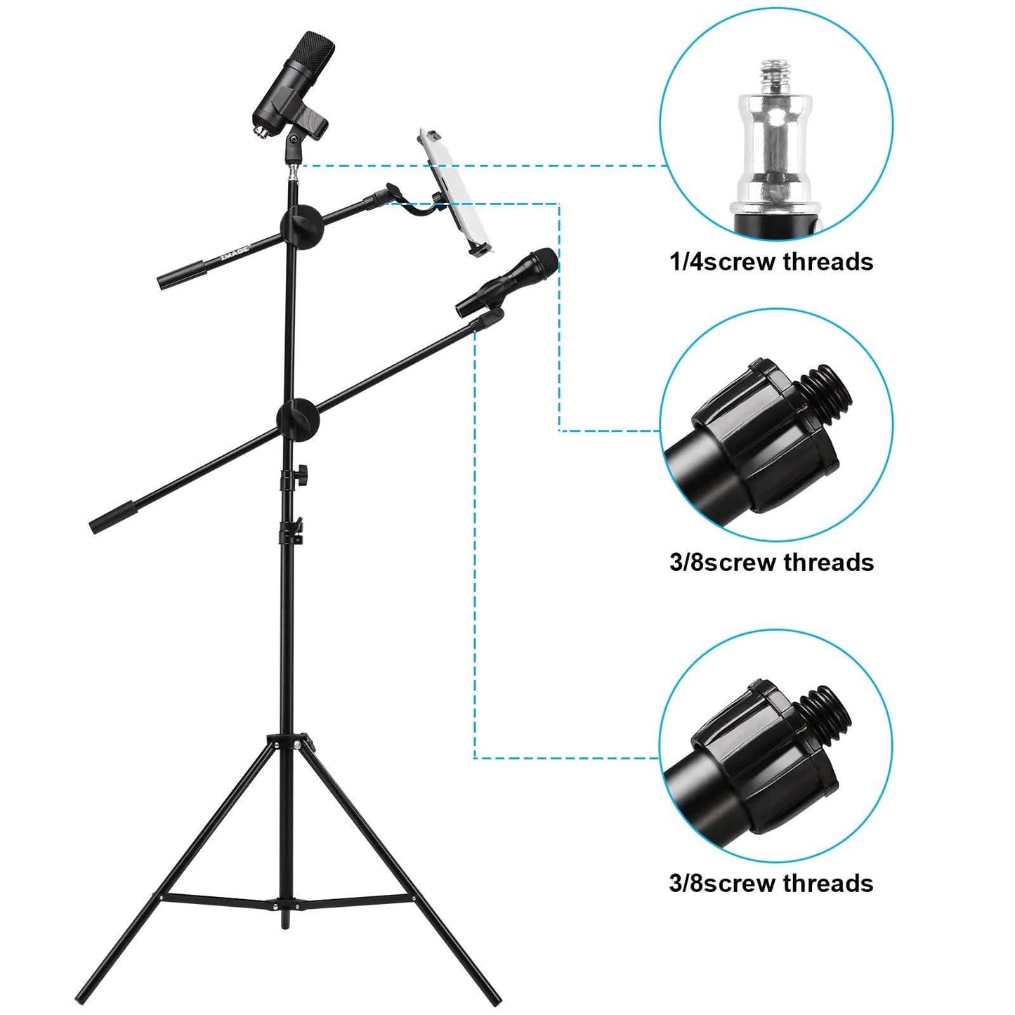IMAGE Microphone Stand with Mic Clip Holder DailySale