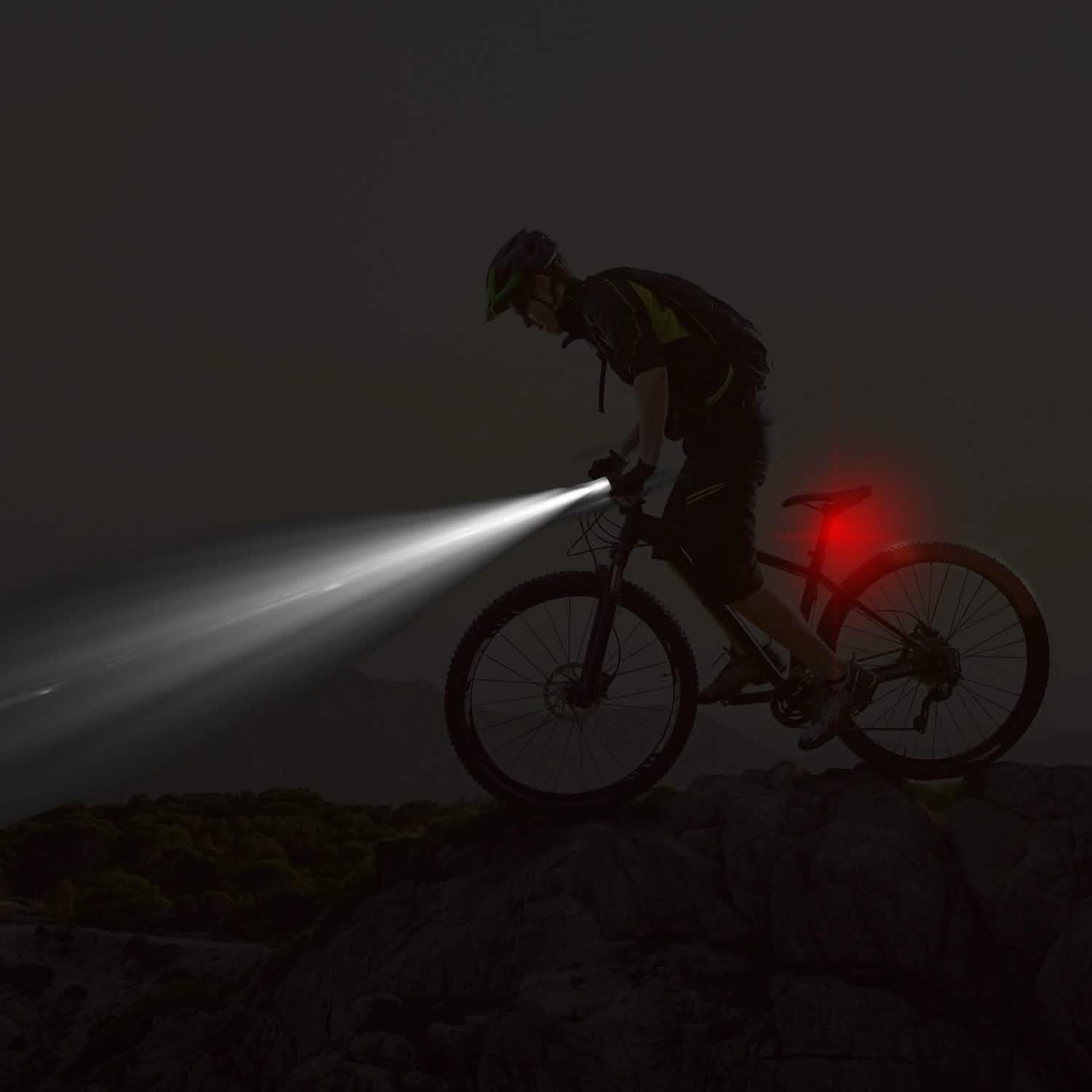 iMounTEK Bike Front Flashlight IPX4 Water-Resistant with Tail Warning/Safety LED Lamp DailySale