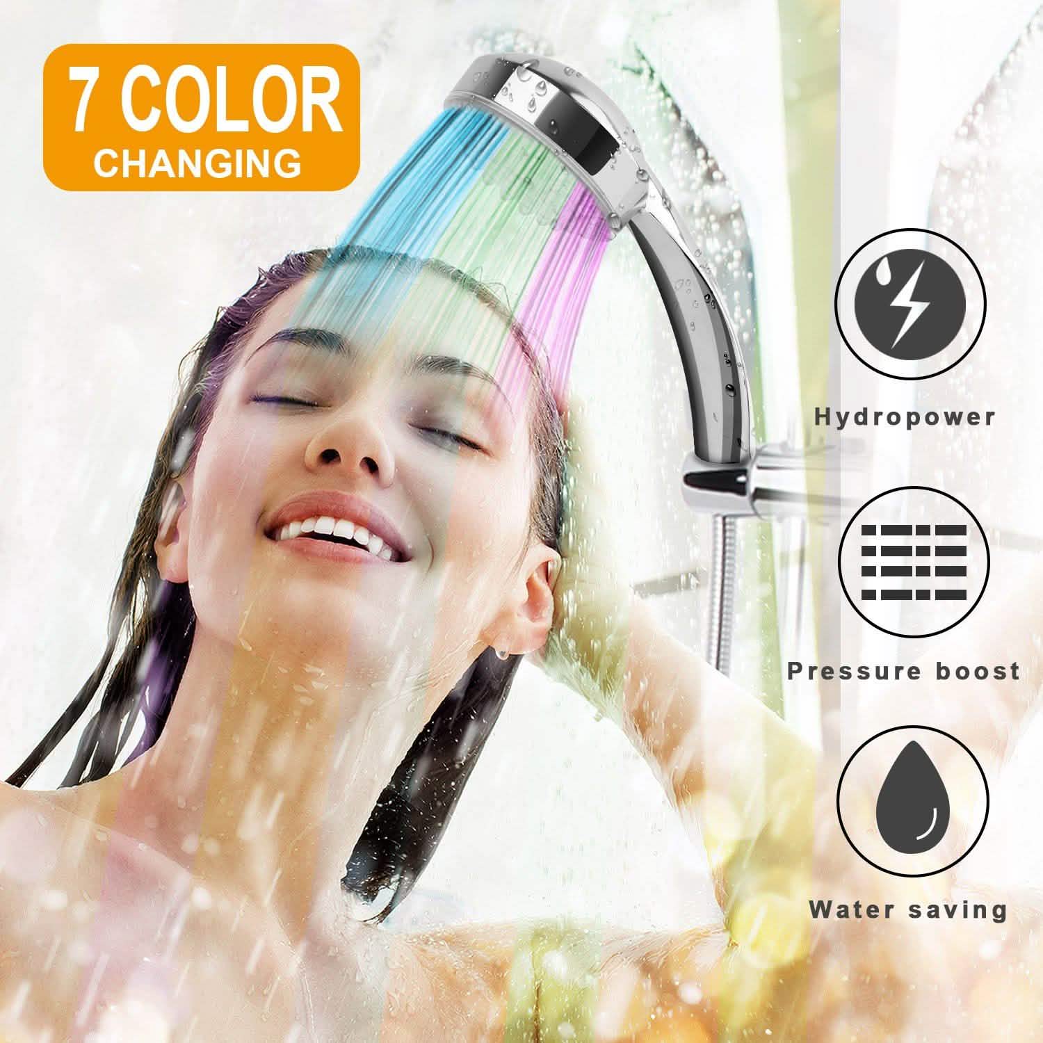 iMounTEK Color-Changing Hydropower LED Shower Head DailySale