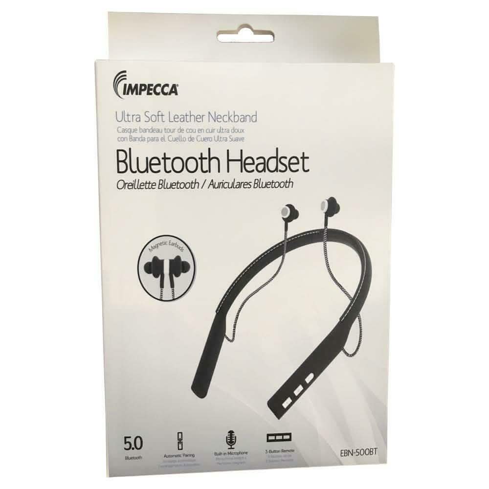IMPECCA EBN-500BT Bluetooth Leather Neckband Stereo Earphone DailySale