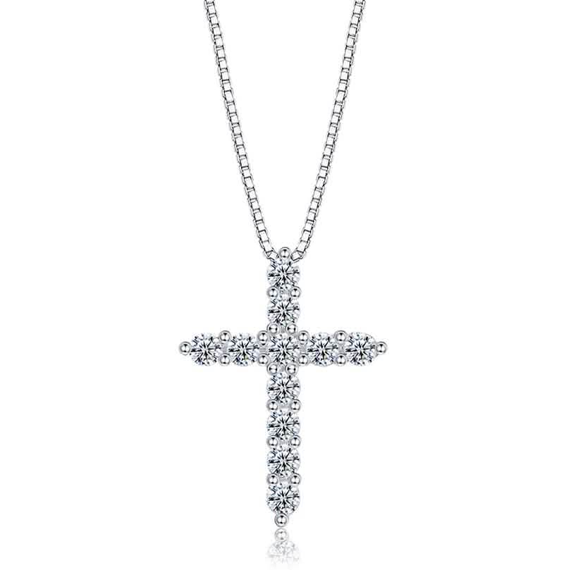 INALIS - 925 Sterling Silver Classic Cross Cubic Zirconia Necklace DailySale