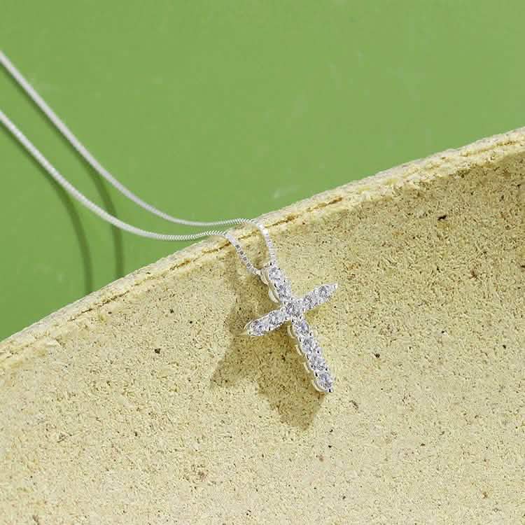 INALIS - 925 Sterling Silver Classic Cross Cubic Zirconia Necklace DailySale