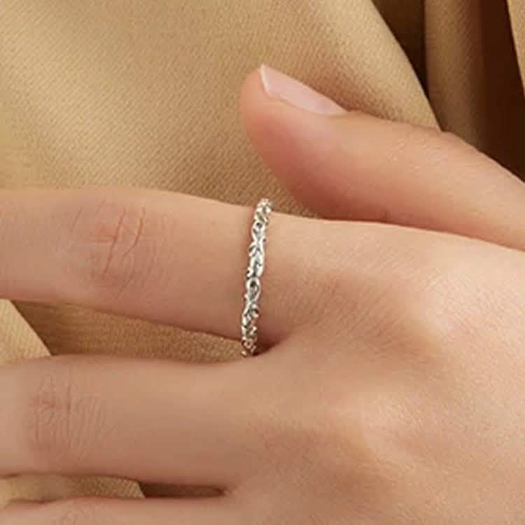 INALIS 925 Sterling Silver Ring for Women and Men Engraved Pattern Anniversary Rings DailySale