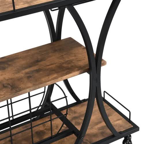 Industrial Bar Cart Kitchen Bar Service Cart DailySale