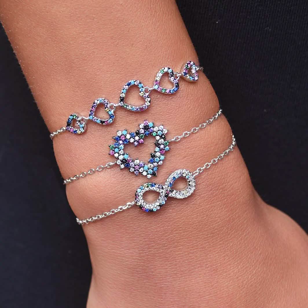 Infinity Colored CZ Bracelet DailySale