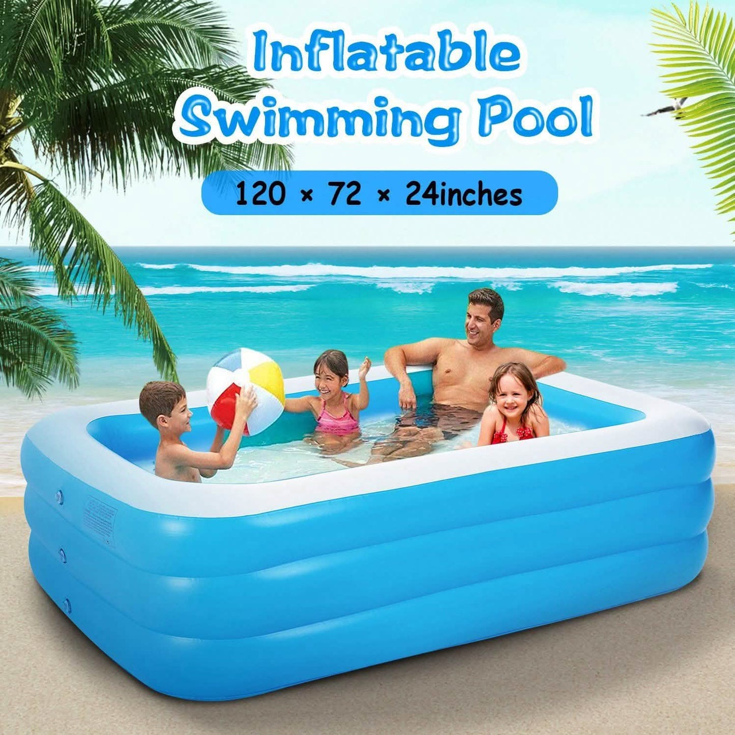 Inflatable Family Swimming Pool DailySale
