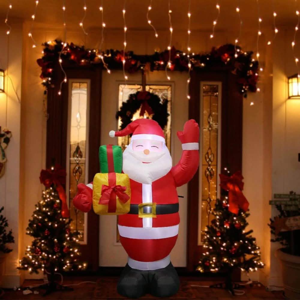 Inflatable Santa Claus and Snowman Night Light Figure DailySale