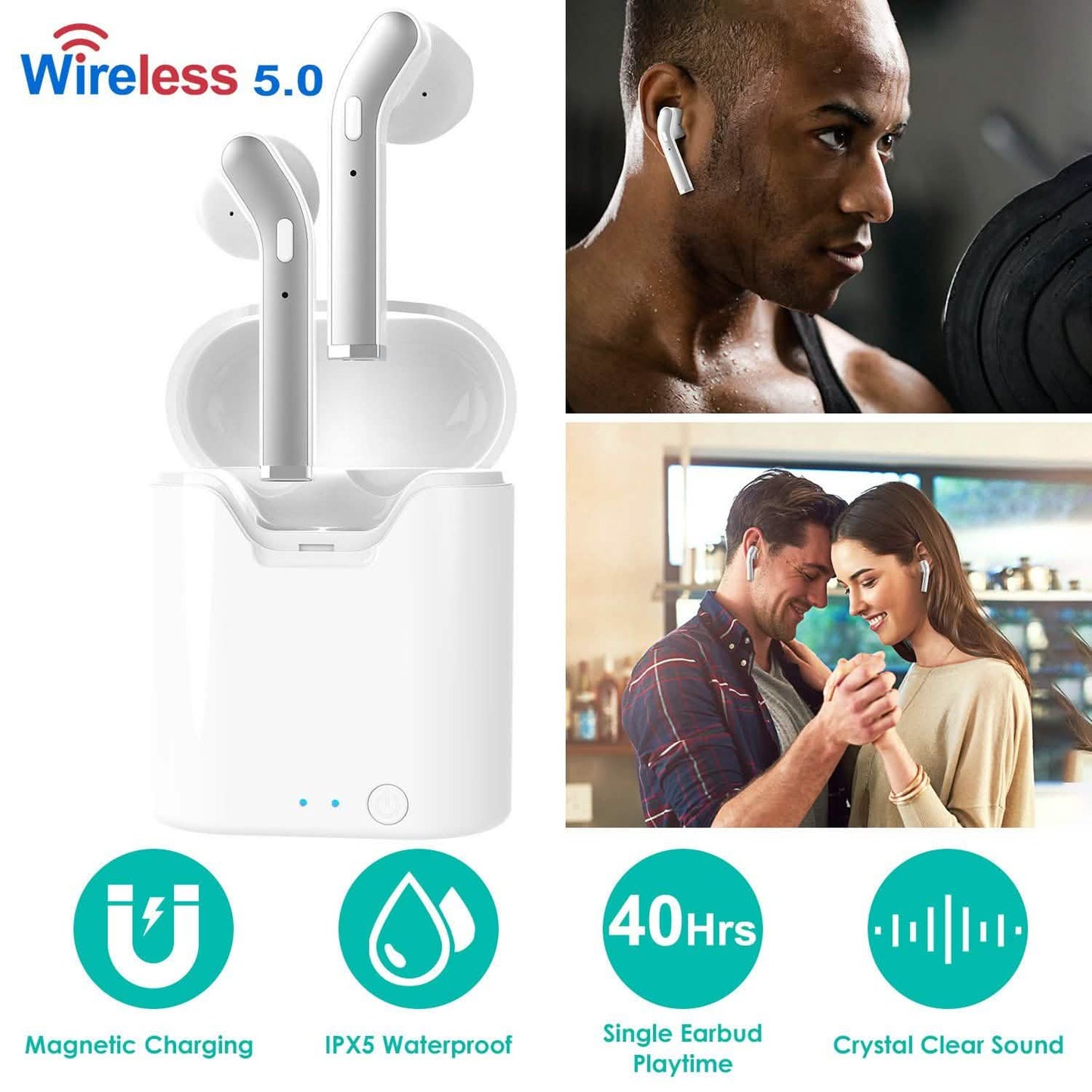 IPX5 Waterproof Wireless 5.0 TWS Earbuds DailySale