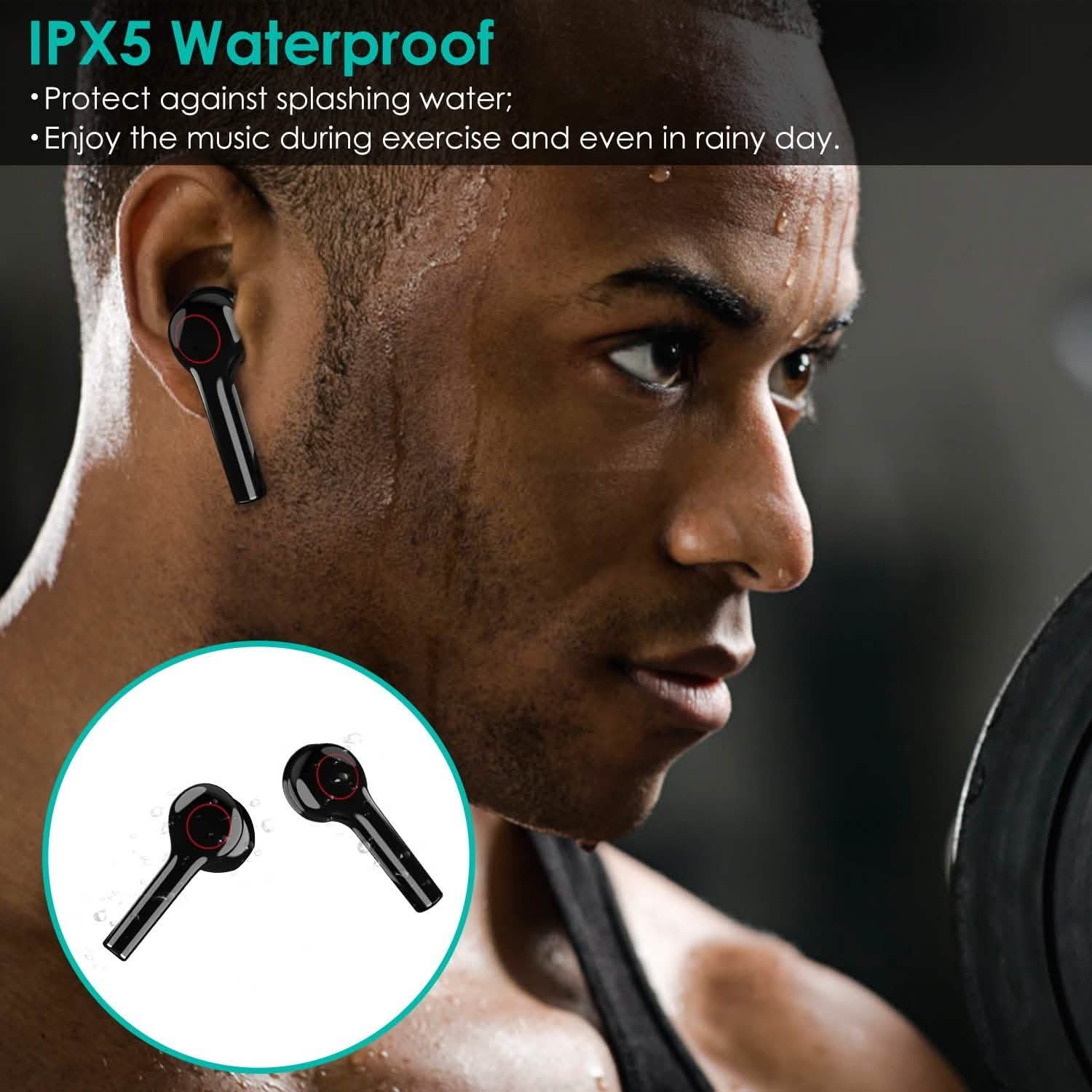 IPX5 Waterproof Wireless 5.0 TWS Earbuds Wireless Headset with Mic DailySale