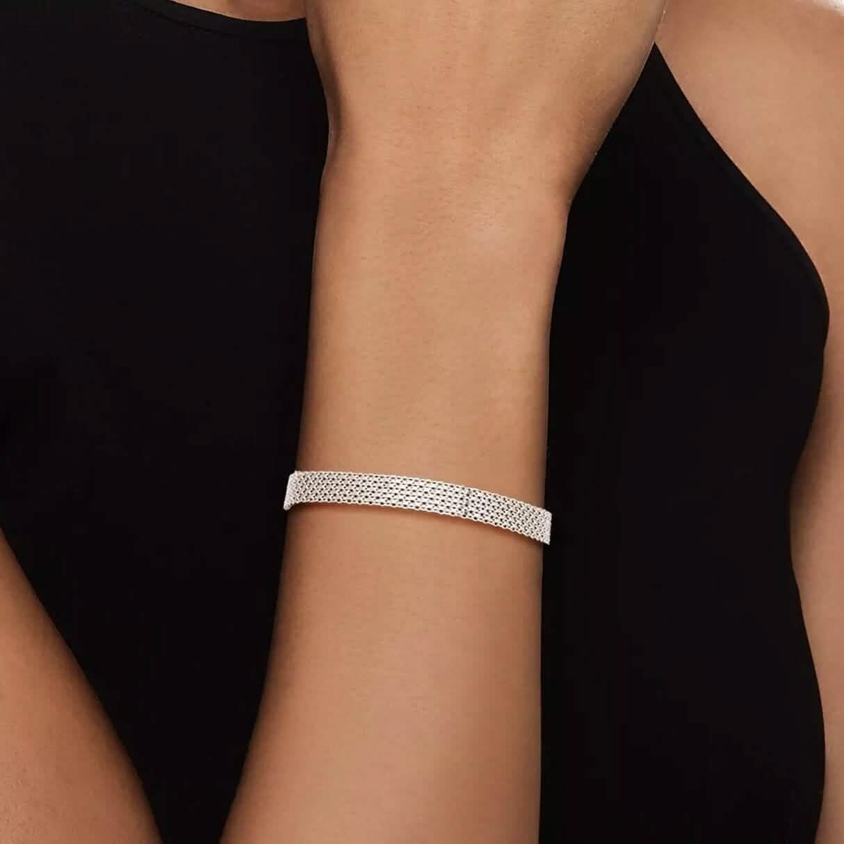 Italian Made 925 Sterling Silver 7MM Flat Coreana Chain Bracelet DailySale