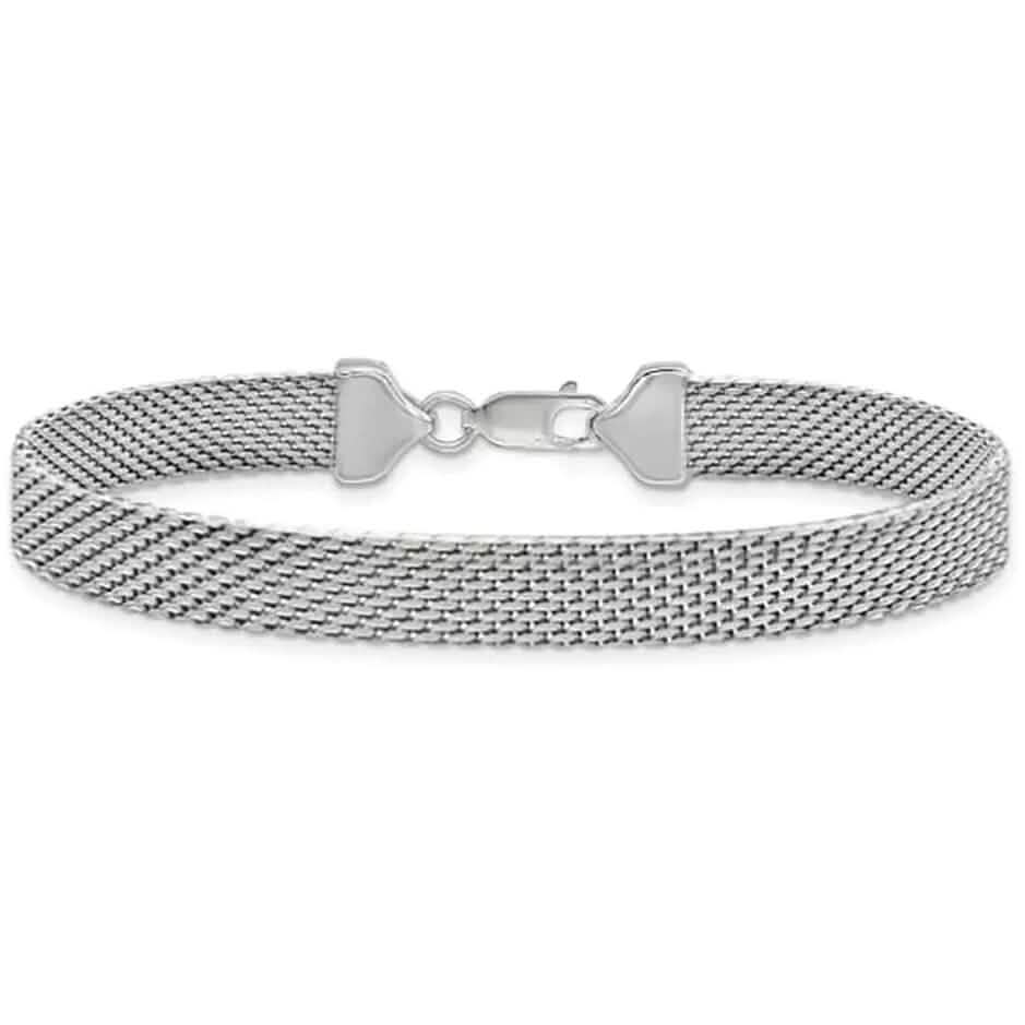 Italian Made 925 Sterling Silver 7MM Flat Coreana Chain Bracelet DailySale