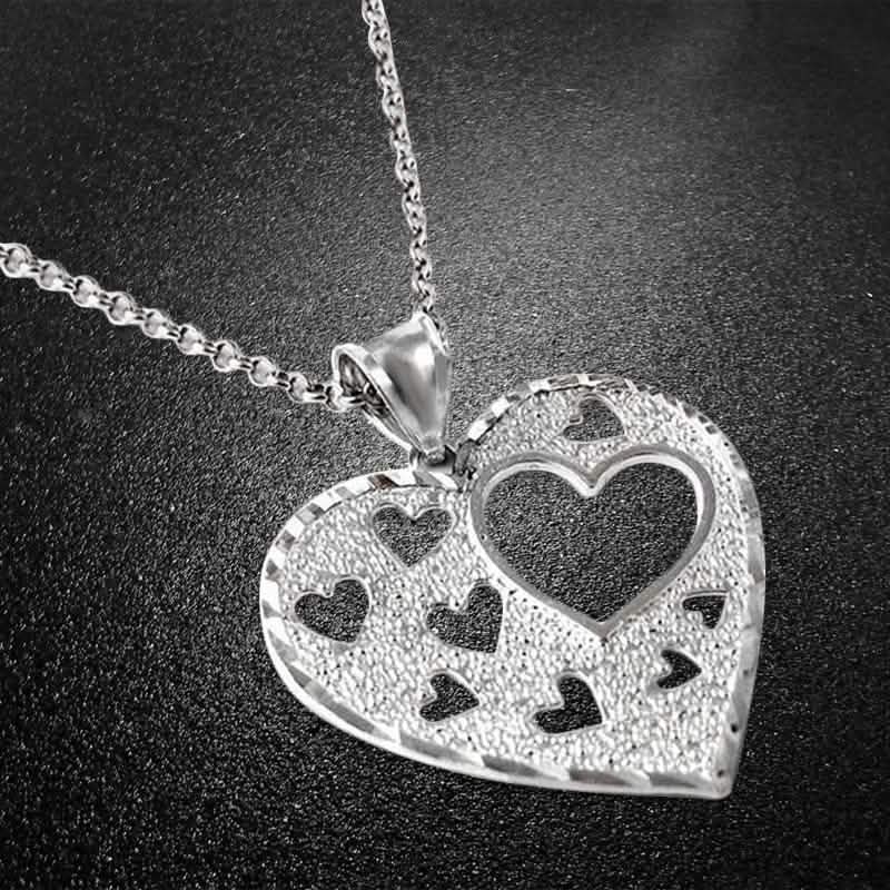 Italian Made Sterling Silver Diamond Cut Heart Necklace DailySale