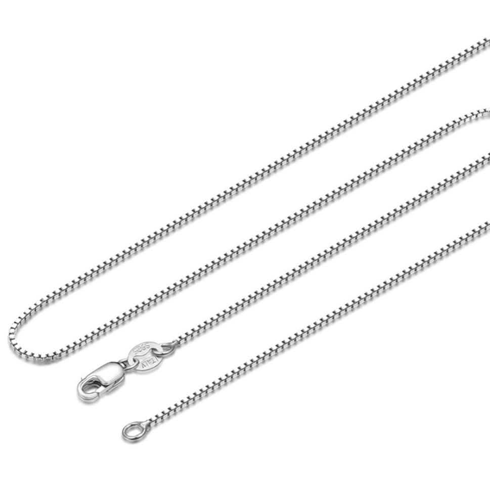 Italian Sterling Silver 1mm Unisex Box Chain Necklace DailySale