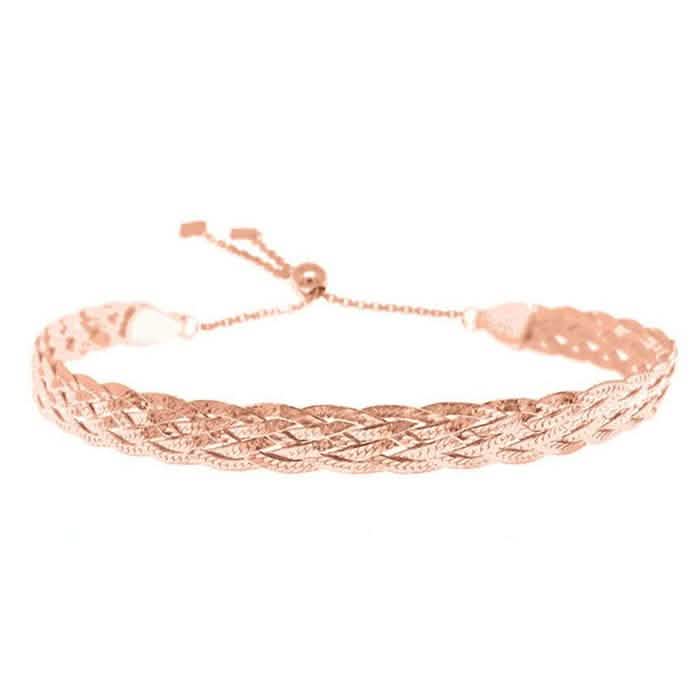 Italian Sterling Silver Adjustable Silver Bracelet DailySale