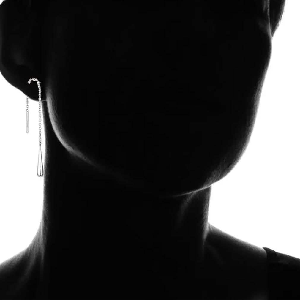 Italian Sterling Silver Threader Drop Earrings DailySale
