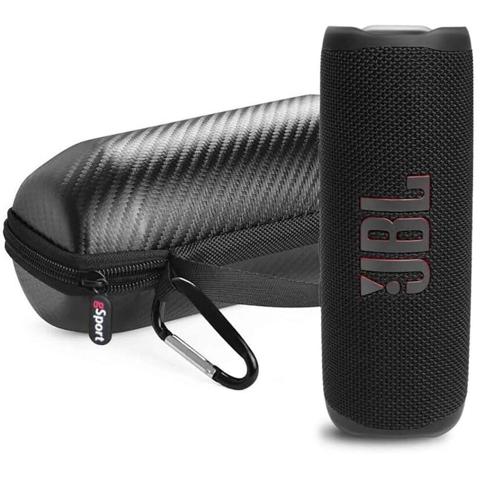 JBL FLIP 6 Waterproof Portable Speaker Bundle with gSport Carbon Fiber Case (Black)  (Refurbished) DailySale