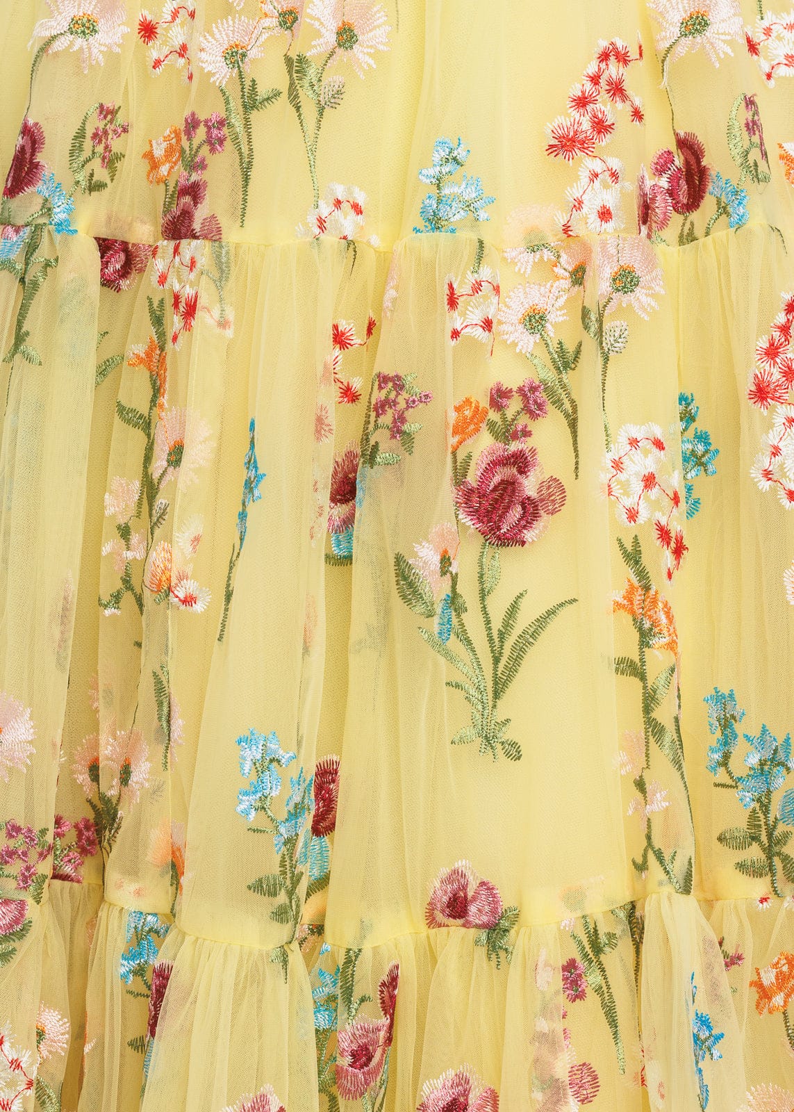 Margaret Floral Embroidered Midi Dress Yellow JessaKae