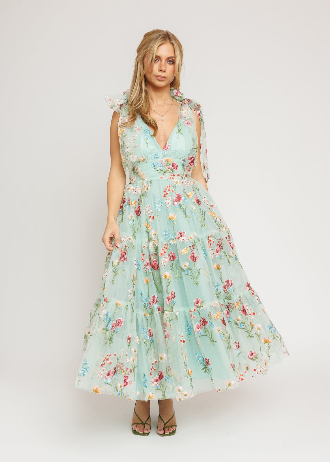 Margaret Floral Midi Dress Green JessaKae