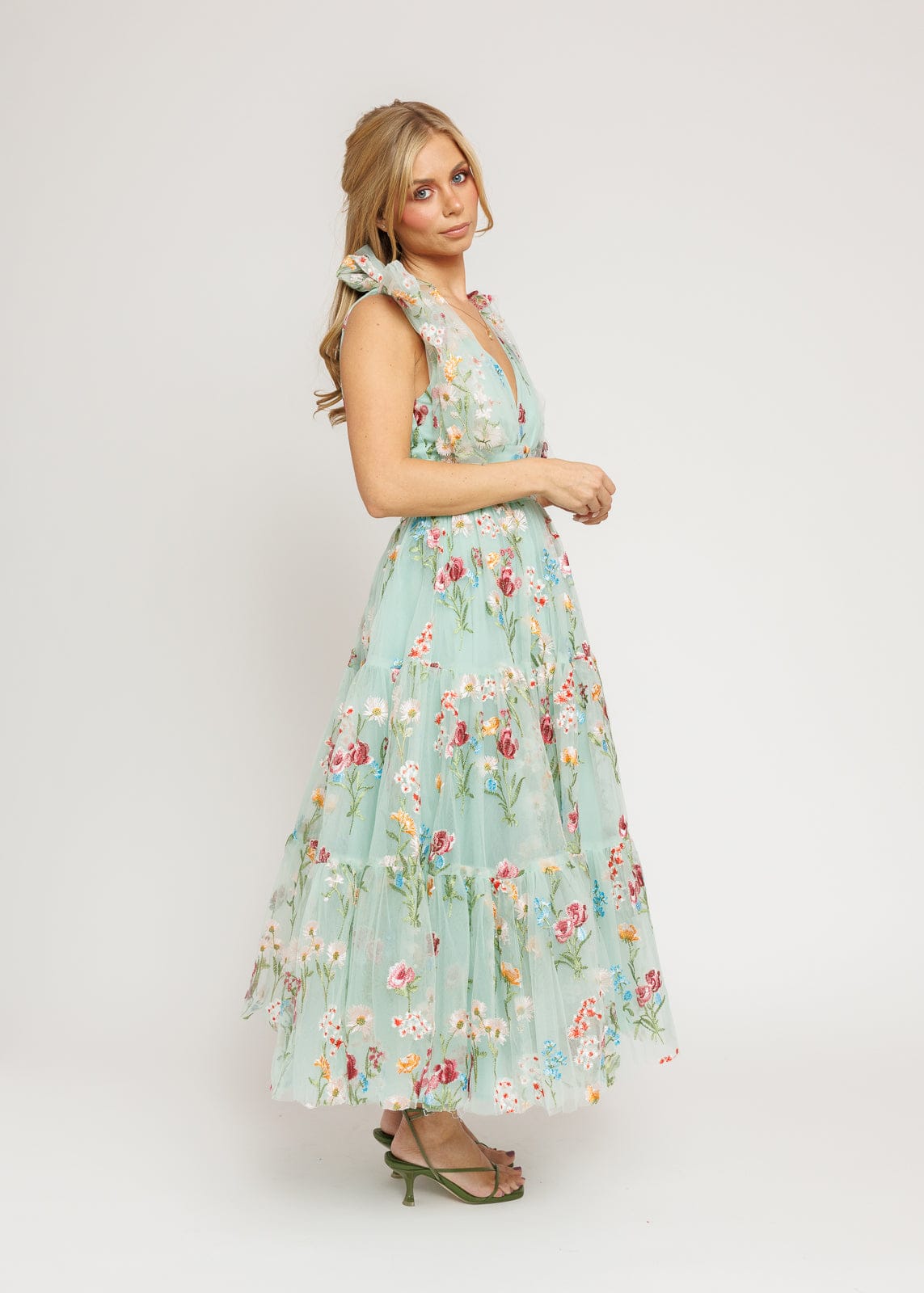 Margaret Floral Midi Dress Green JessaKae