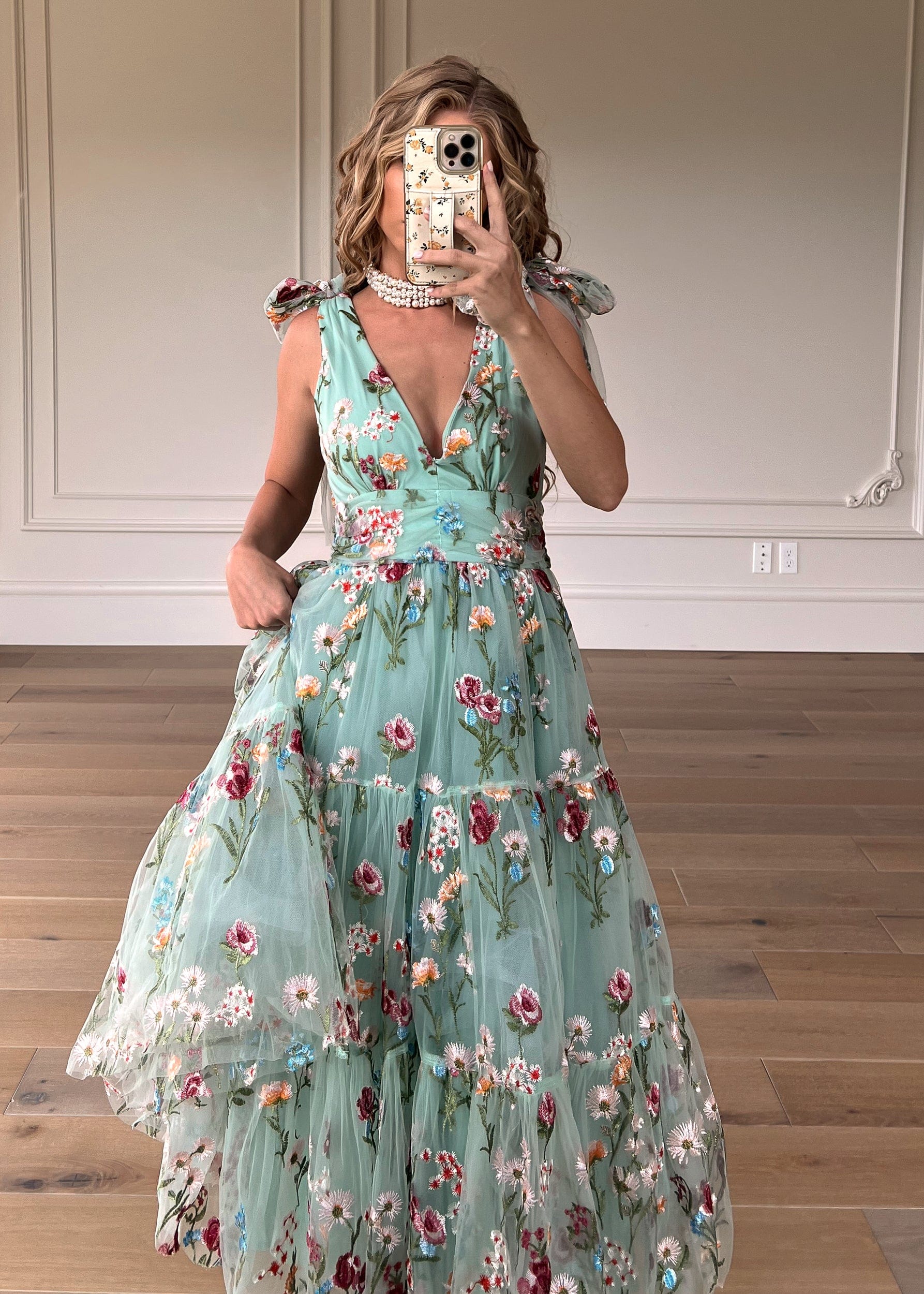 Margaret Floral Midi Dress Green JessaKae