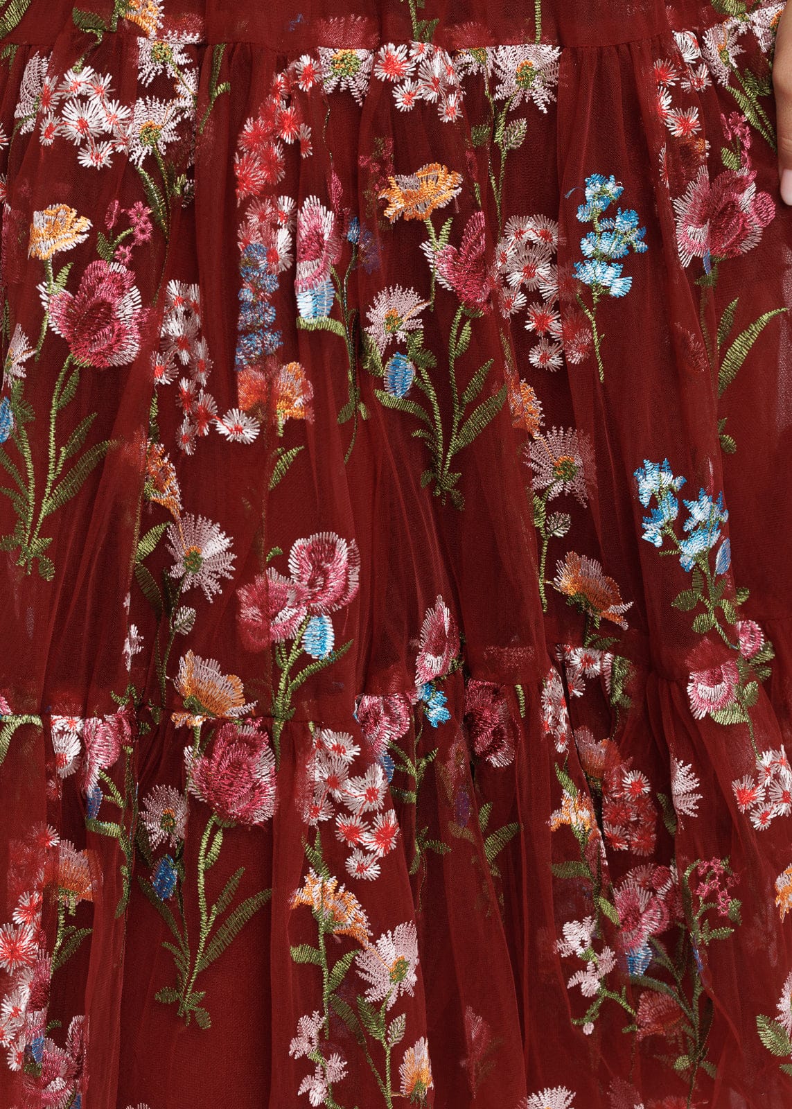 Margaret Floral Midi Dress Red JessaKae