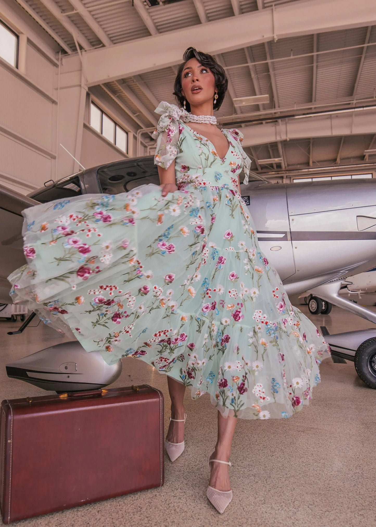 Margaret Floral Midi Dress Green JessaKae