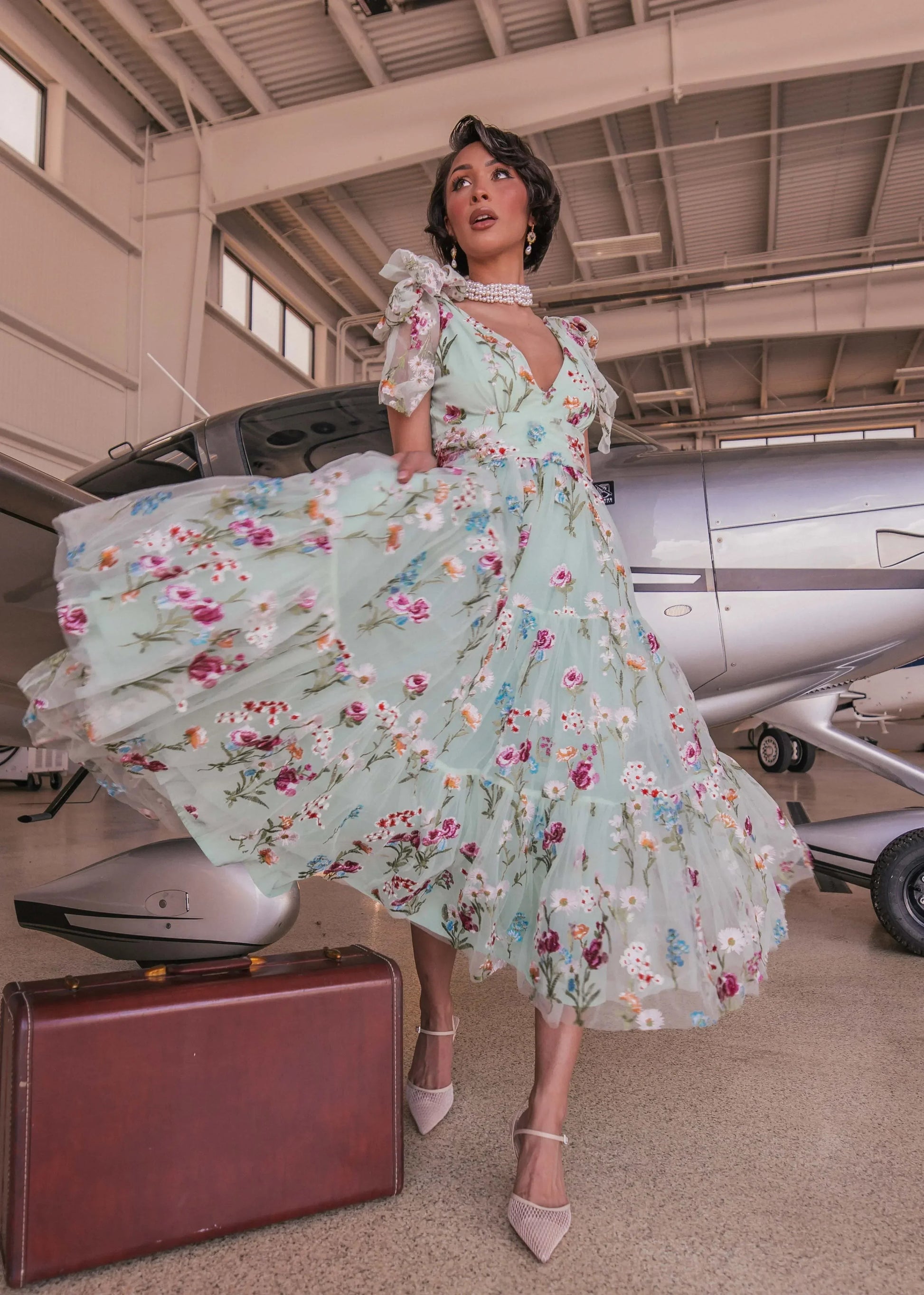 Margaret Floral Midi Dress Green JessaKae