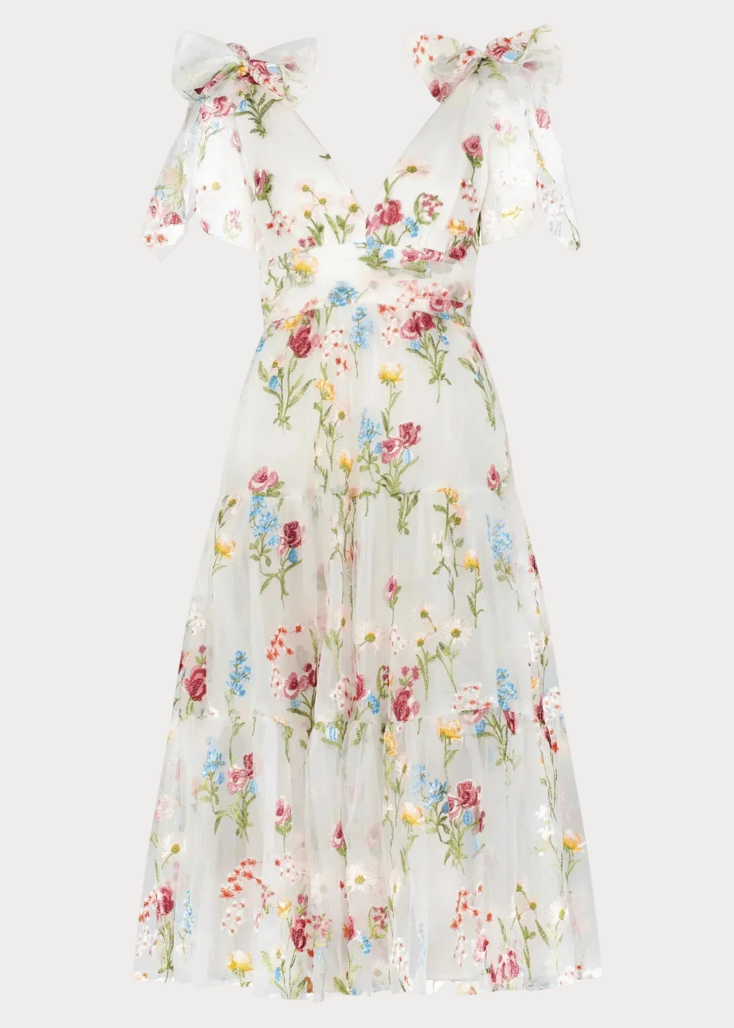 Margaret Floral Midi Dress White JessaKae
