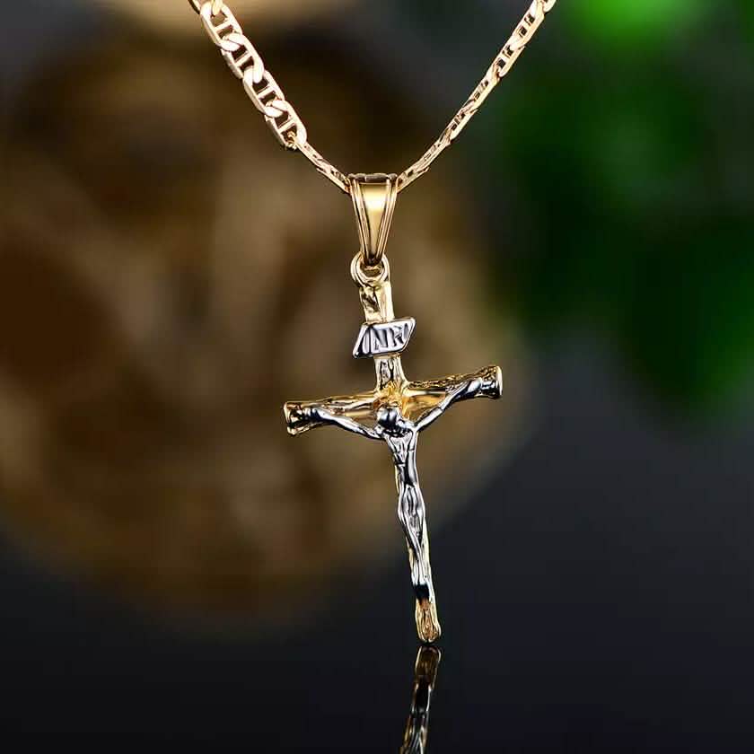 Jesus Crucifix Cross Gold Plated Pendant Necklace DailySale