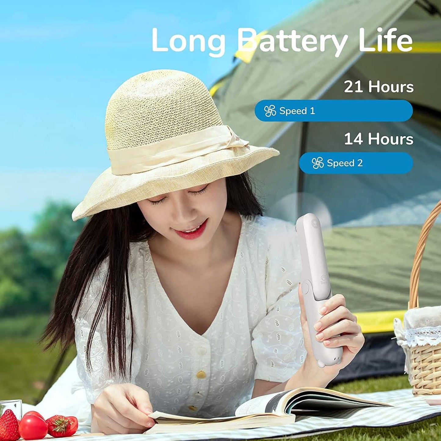 JISULIFE 3-in-1 Portable Small Pocket Fan with Power Bank DailySale