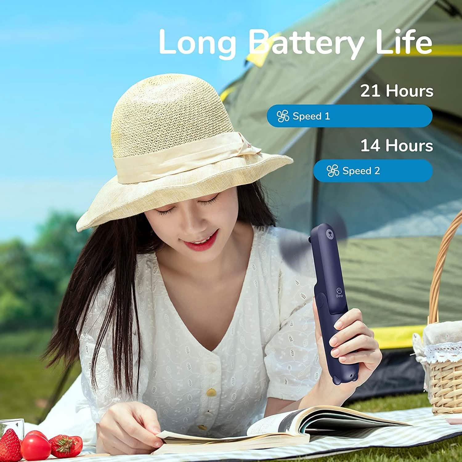 JISULIFE 3-in-1 Portable Small Pocket Fan with Power Bank DailySale