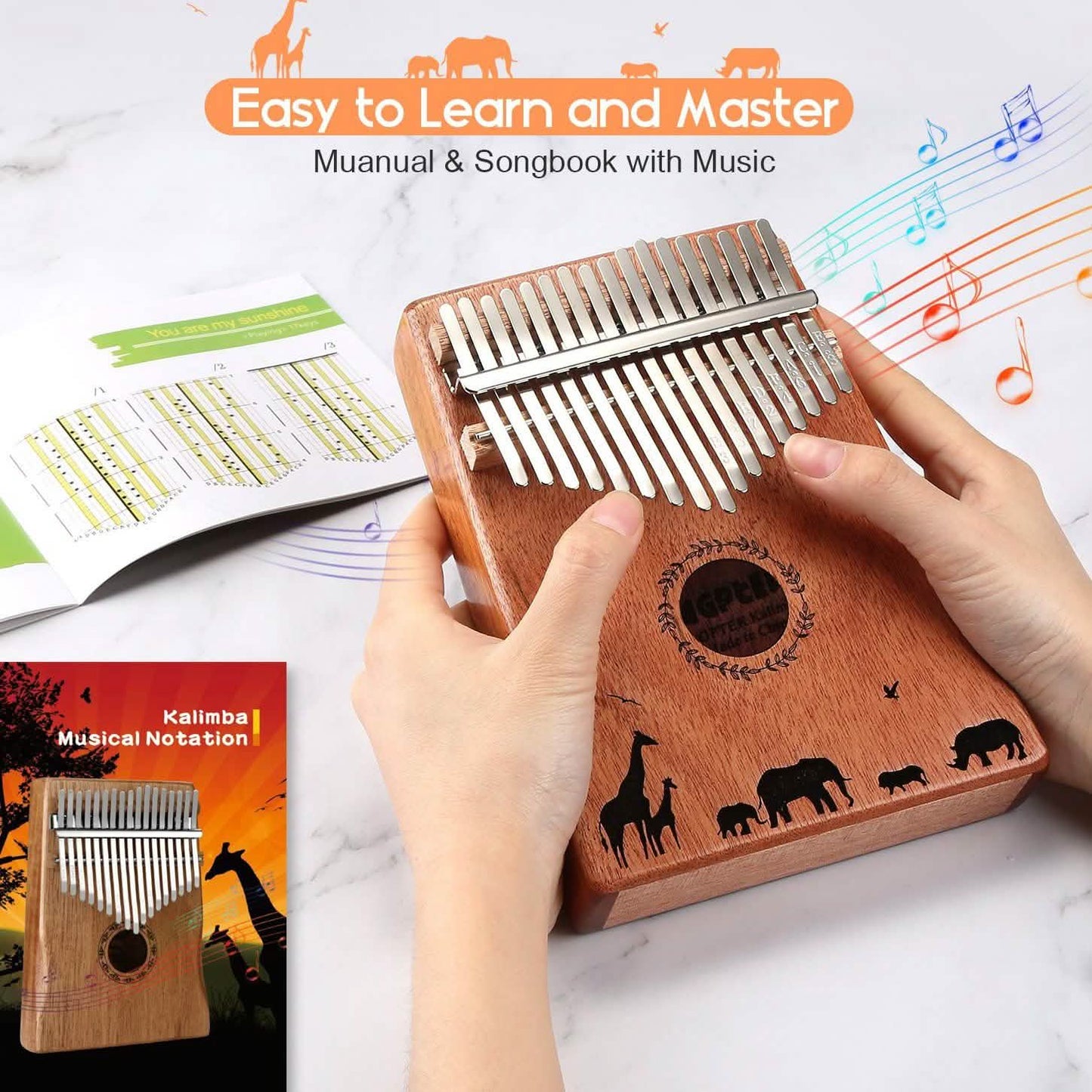 Kalimba 17 Keys Thumb Piano with Tuning Hammer DailySale