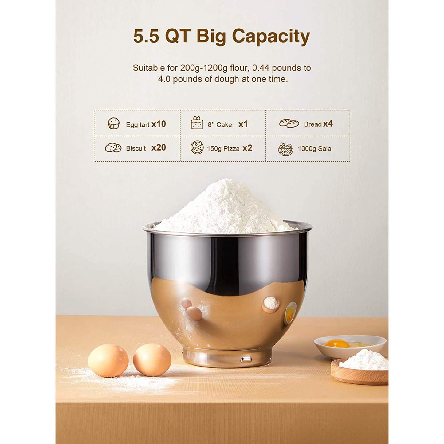 Kealive Stand Mixer - Electric Food Mixer Kitchen with 5.5QT DailySale