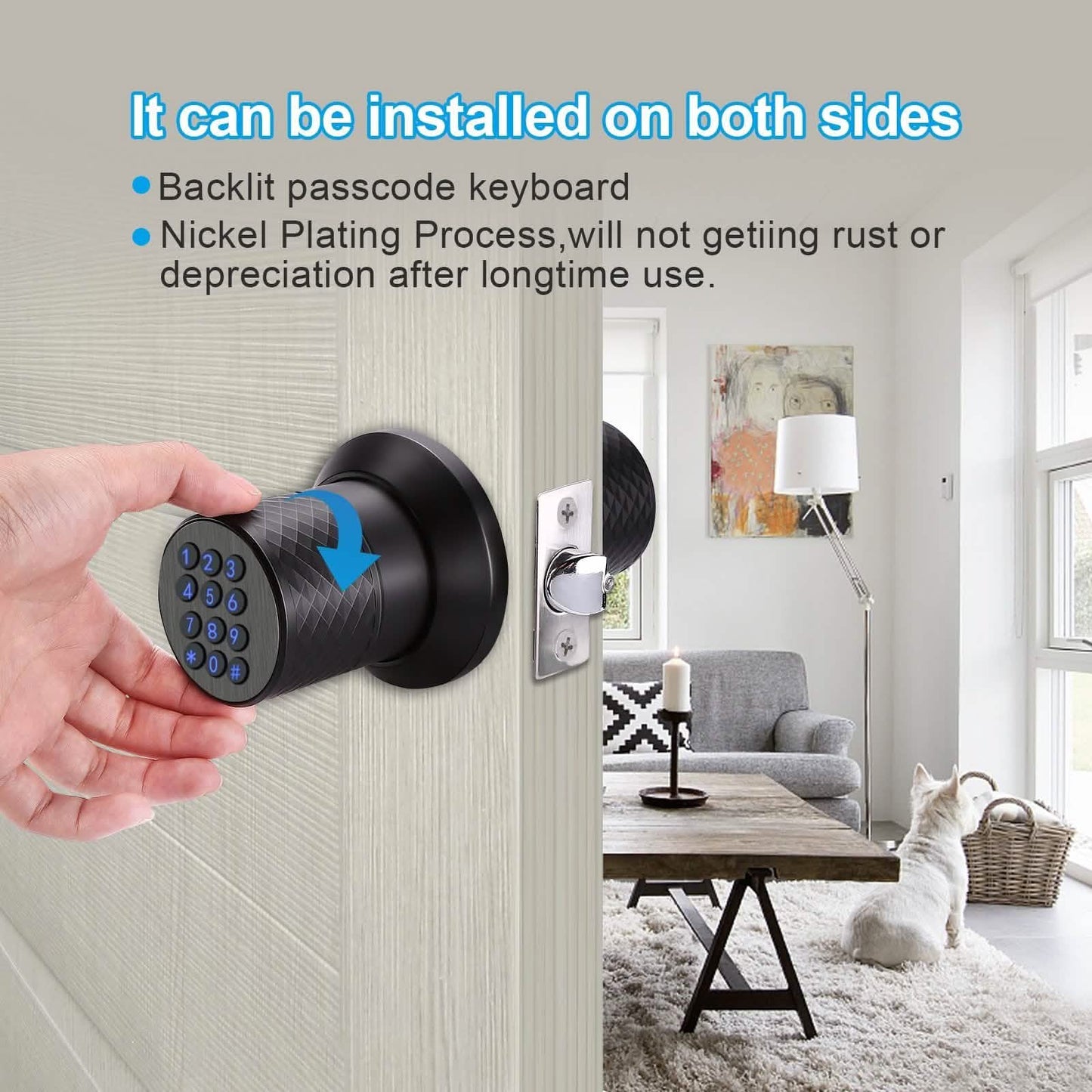 Keyless Smart Lock Digital Door Lock with Keypad & Spare Keys DailySale