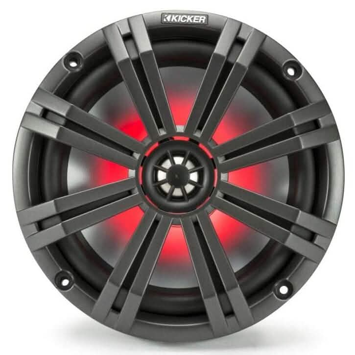KICKER Pair 45KM84L 8" 600 Watt Marine Boat Waterproof Speakers w/LED's KM8  (Refurbished) DailySale