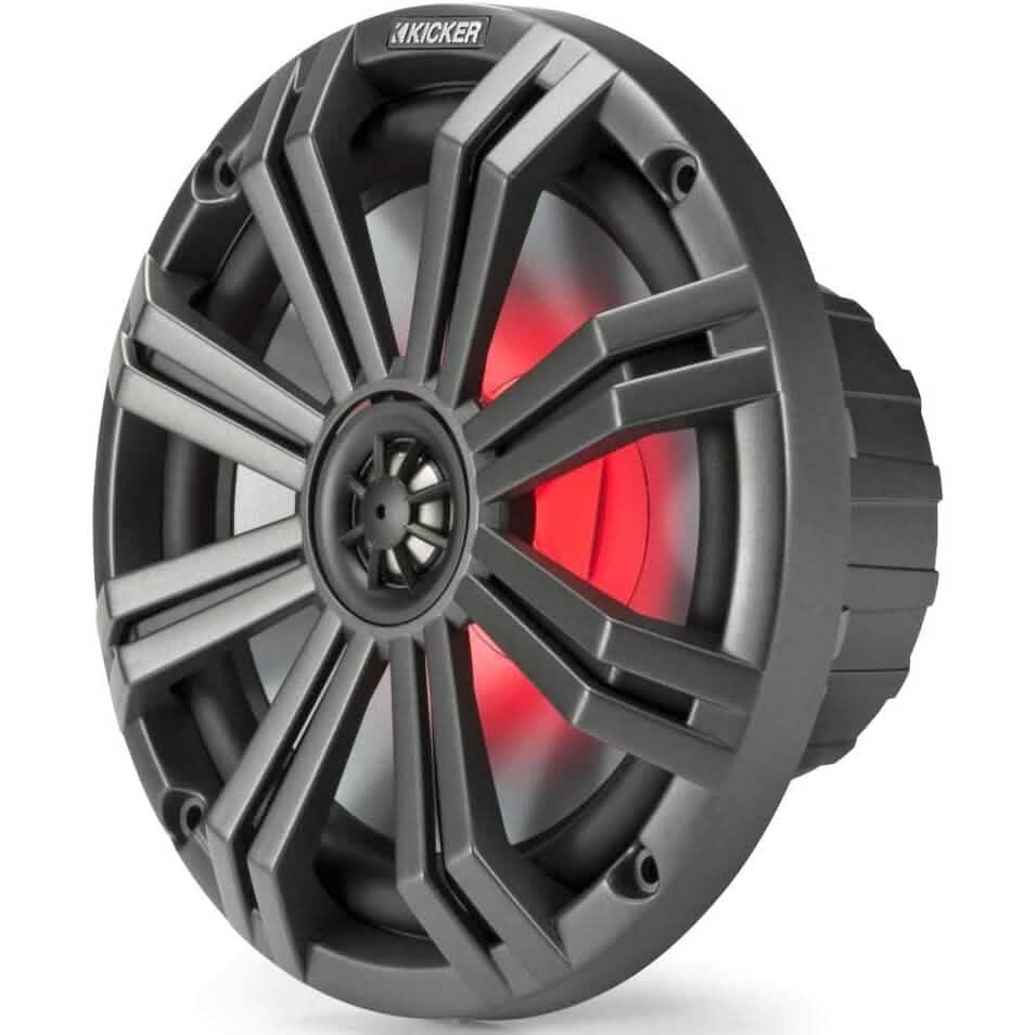 KICKER Pair 45KM84L 8" 600 Watt Marine Boat Waterproof Speakers w/LED's KM8  (Refurbished) DailySale