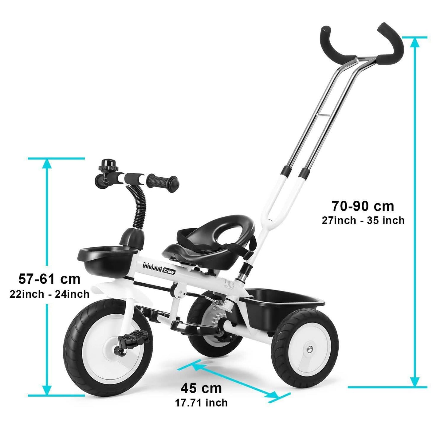 Kid Tricycle Stroller With Retractable Push Handle DailySale