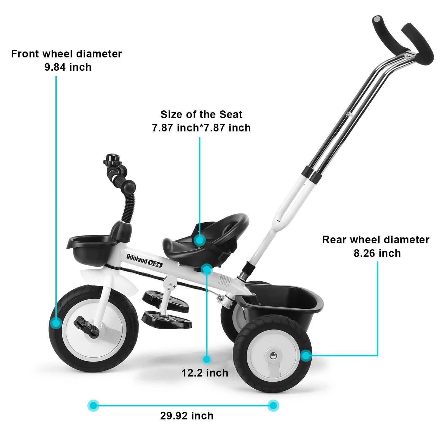 Kid Tricycle Stroller With Retractable Push Handle DailySale