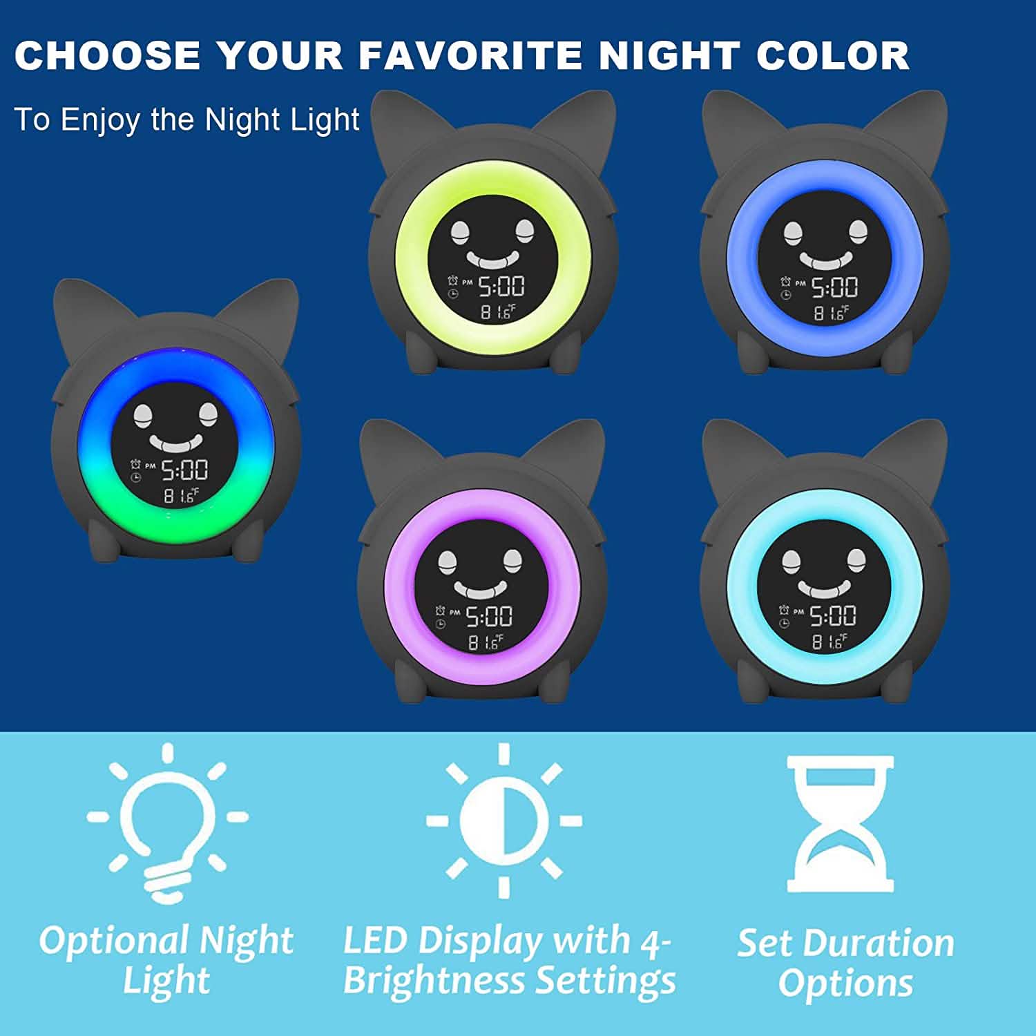 Kids Digital Alarm Clock with Night Light DailySale