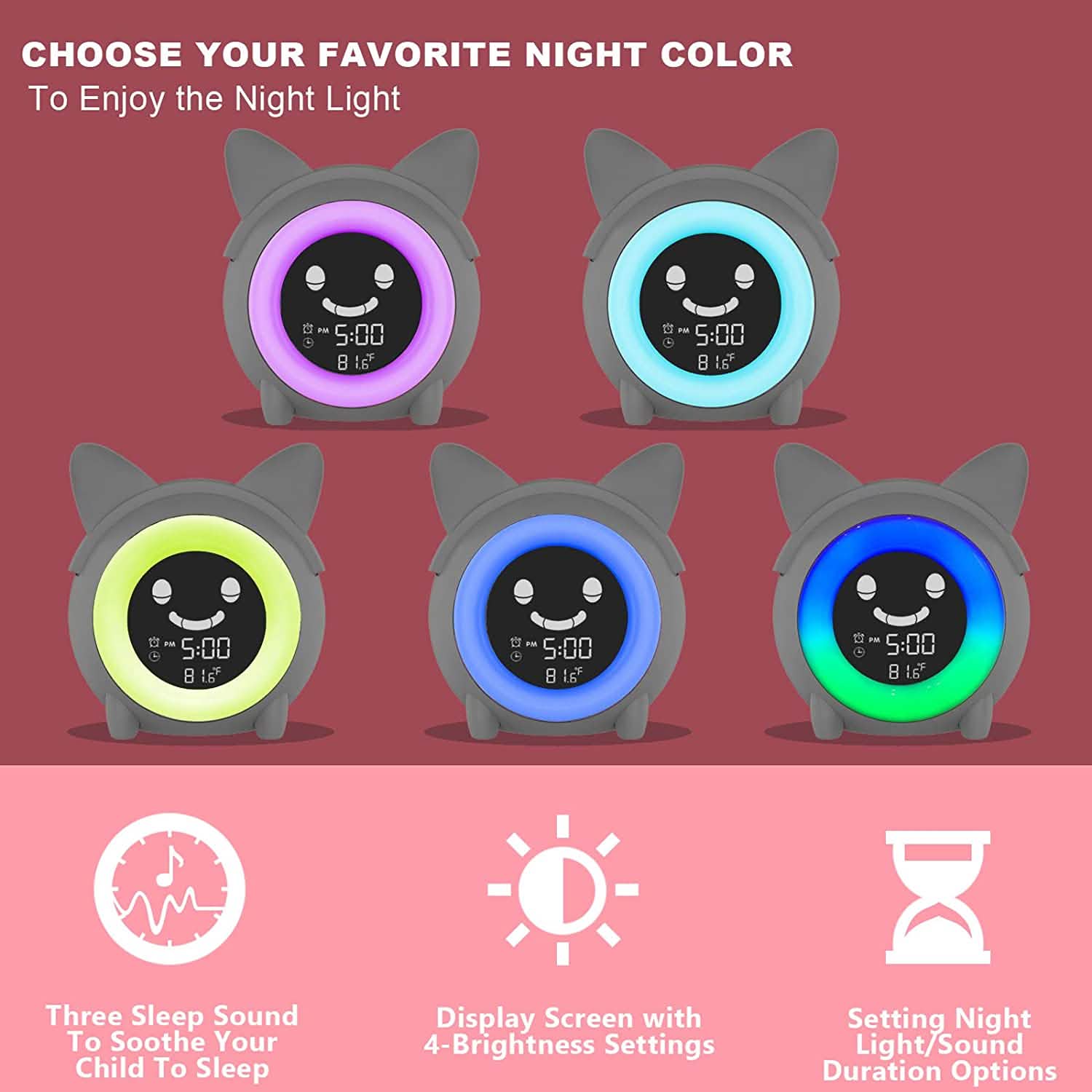 Kids Digital Alarm Clock with Night Light DailySale