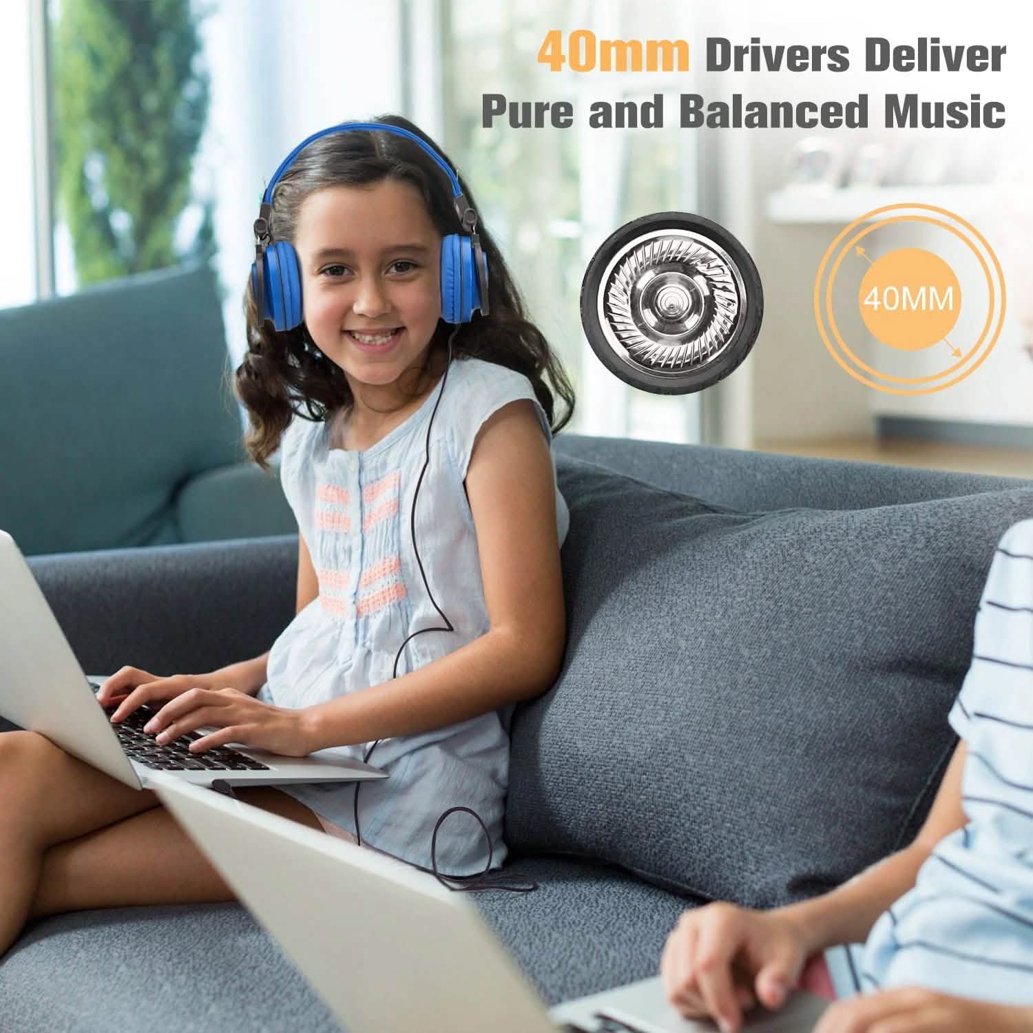 Kids Over Ear Wired Headsets with 85dB Volume Limit DailySale