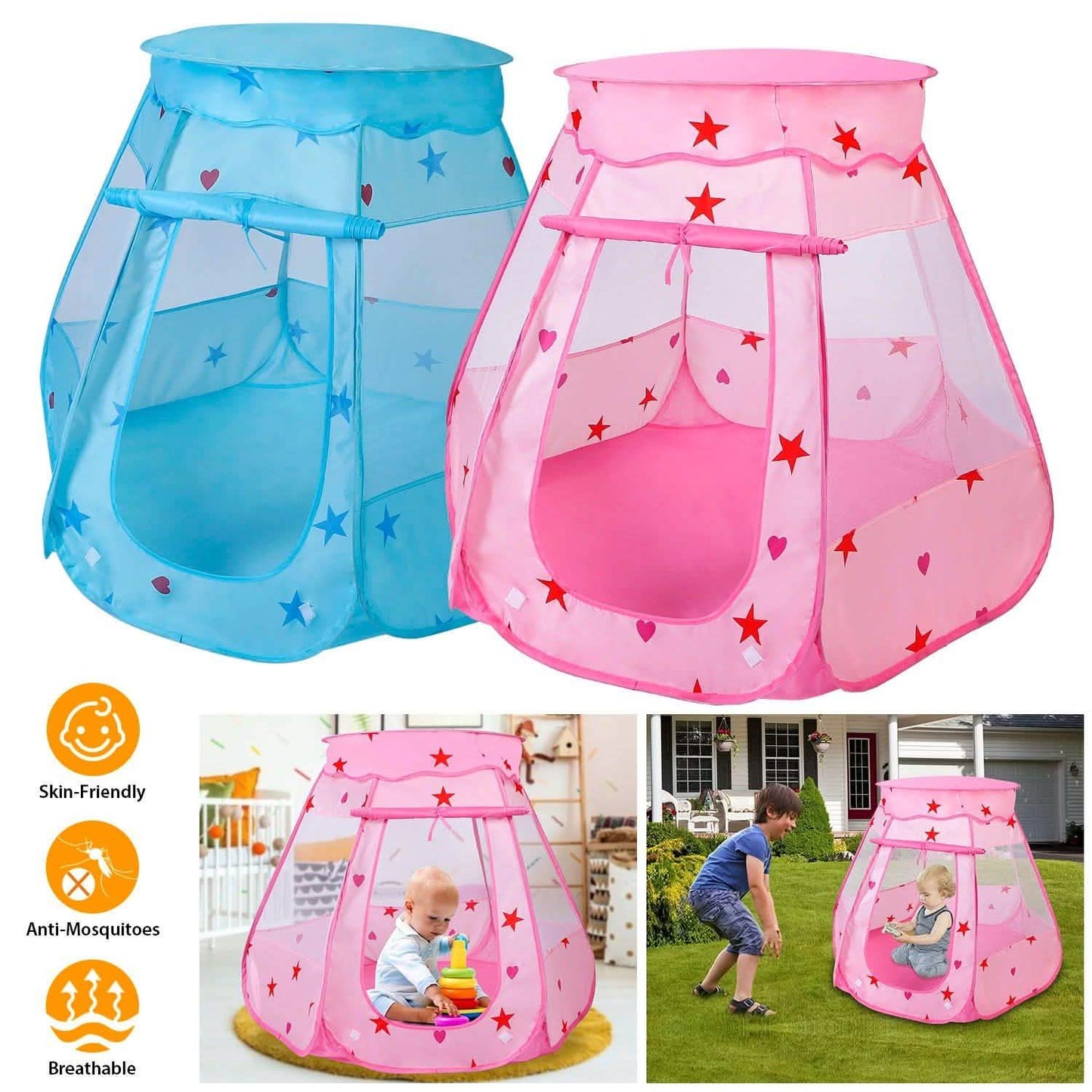 Kids Pop Up Prince Princess Toddler Play Tent DailySale