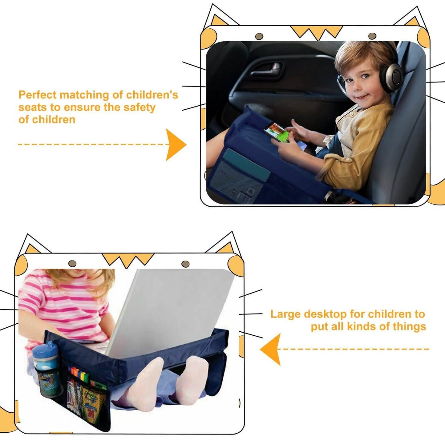 Kids Safety Travel Tray Waterproof Car Seat DailySale
