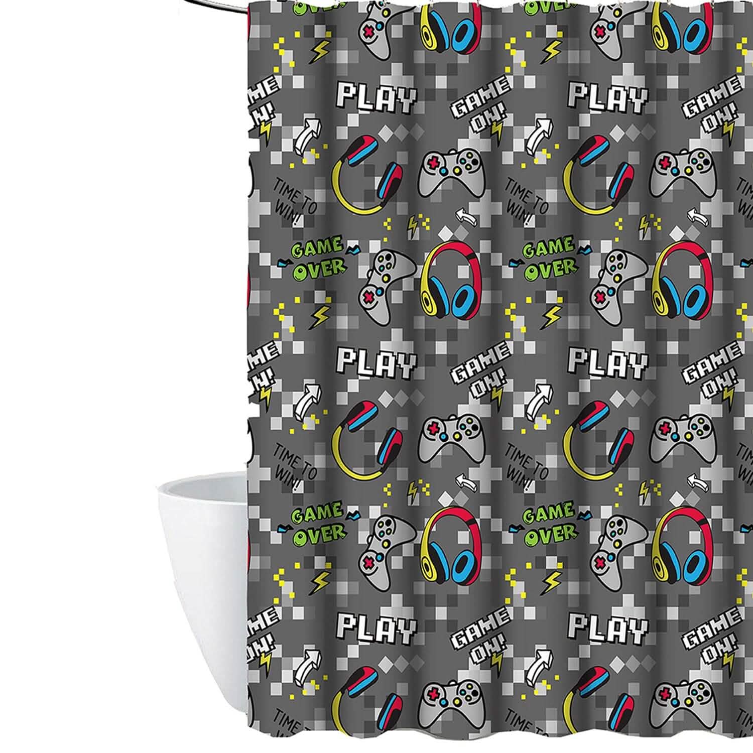 Kidz Mix Game on Glow-in-the-Dark Shower Curtain DailySale