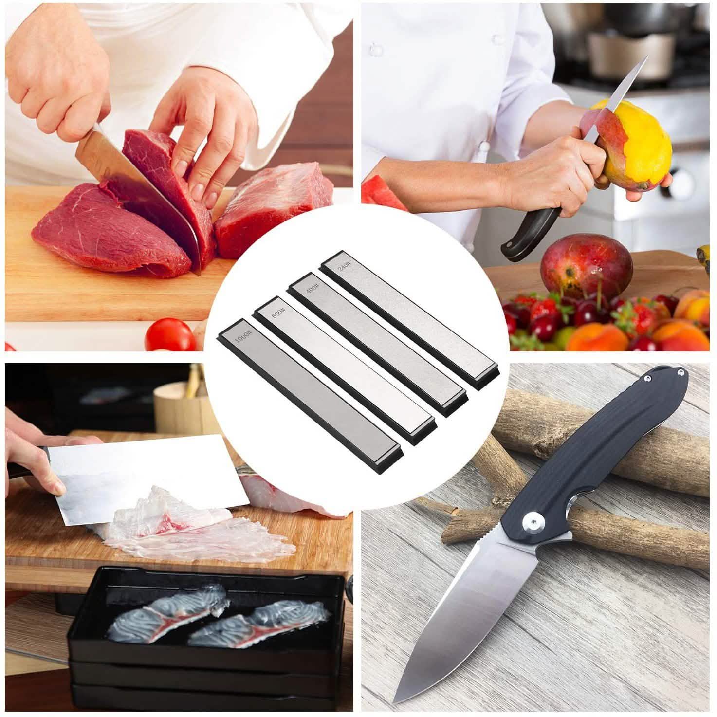 Kitchen Chef Knife Sharpener Fixed Rotation Angle with 4 Whetstones DailySale